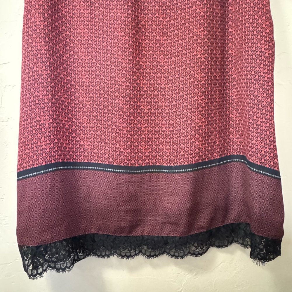 Express Red And Black Patterned Blouse - image 6